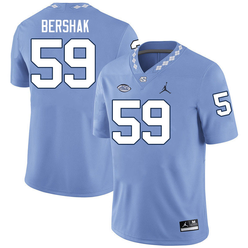 #59 Andy Bershak North Carolina Tar Heels Jerseys,Apparels,Uniforms Stitched-Carolina Blue